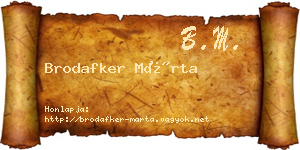 Brodafker Márta névjegykártya